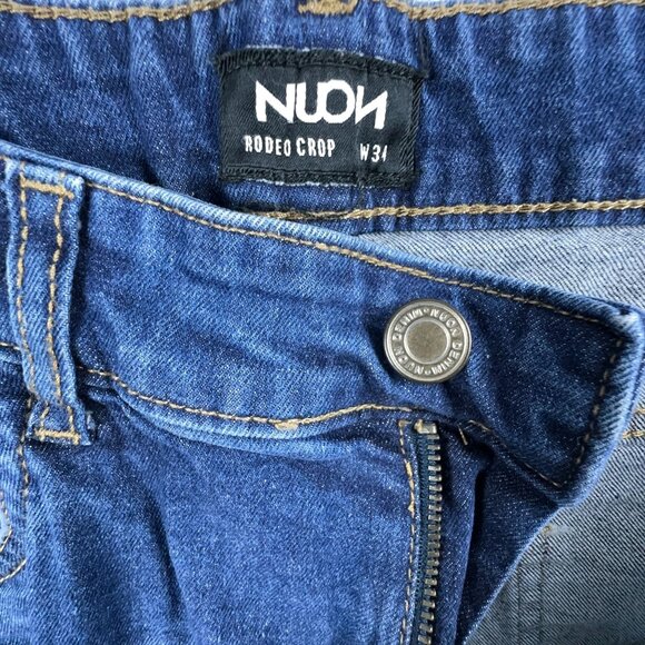 Nuon Rodeo Crop Jeans Distressed Medium Wash Mid Rise Women's Blue Size W34 - Picture 6 of 12